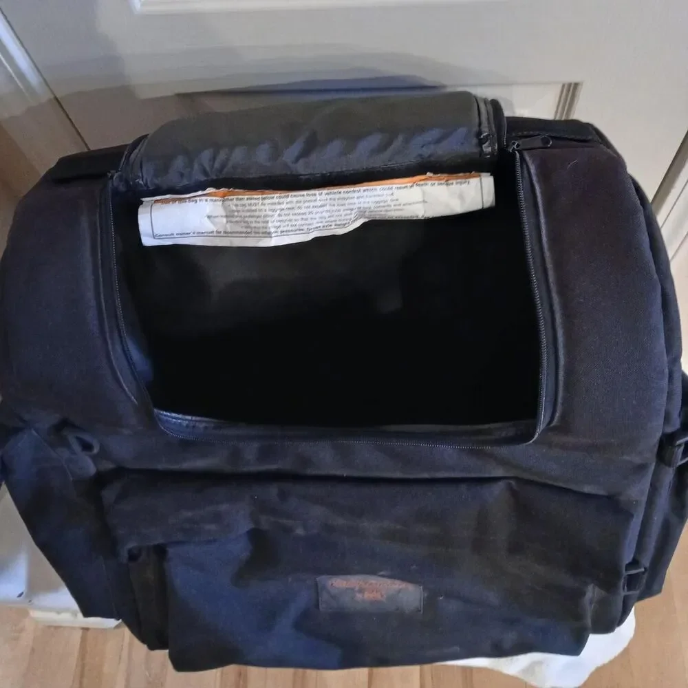 Harley Davidson by SAC Black Motorcycle Sissy Bar Backrest Touring Luggage Bag